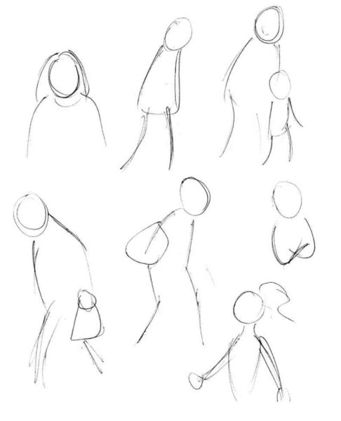 Поэтапный рисунок человека