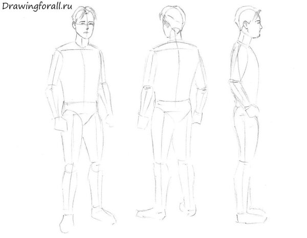 Человек карандашом в полный рост