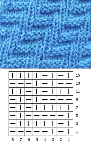 Узор для снуда спицами