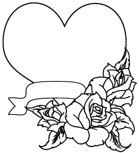 Роза раскраска