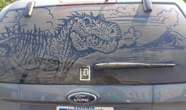 Рисунки на грязных автомобилях