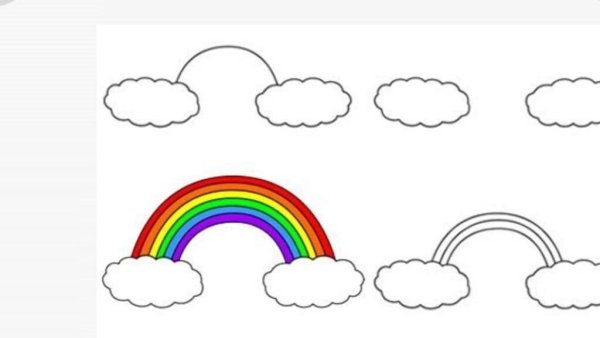 Радуга на стене в детском саду