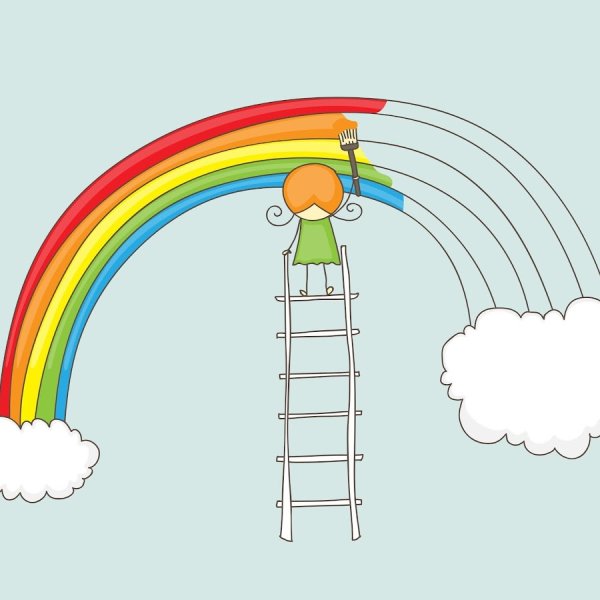 Радуга раскраска для детей