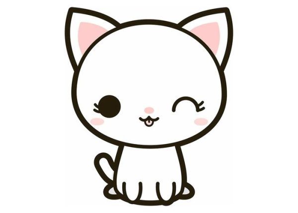 Рисунки для срисовки котики няшки