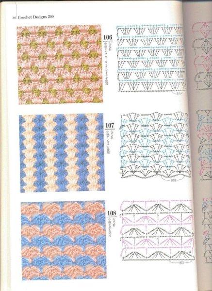 Плотный двухцветный узор крючком