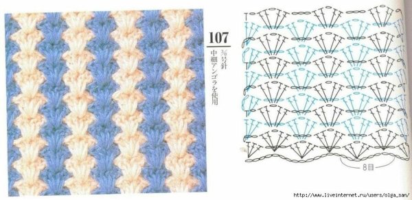 Двухцветные узоры крючком