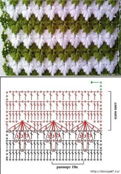 Гусиные лапки крючком вязка