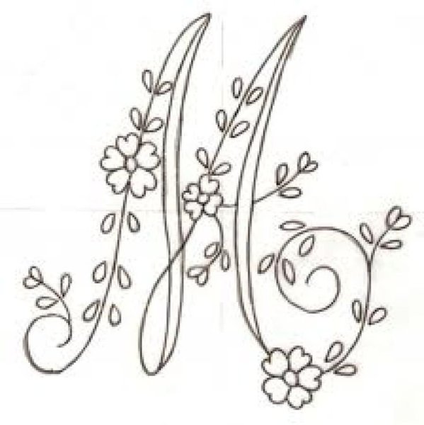 Монограмма стебельчатый шов