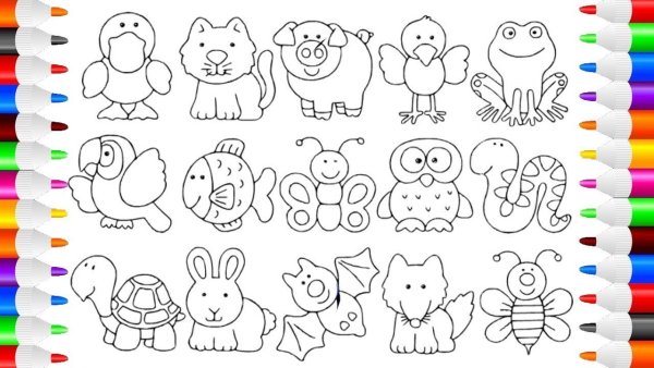 Раскраски много на одном листе