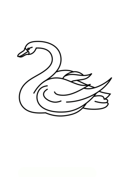 Лебедь раскраска для детей