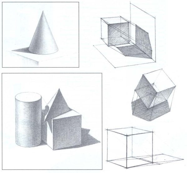 Рисунок. Тела геометрические со светотенью