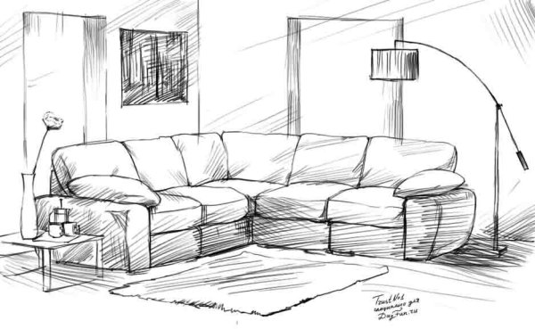 Набросок человека в домашней обстановке