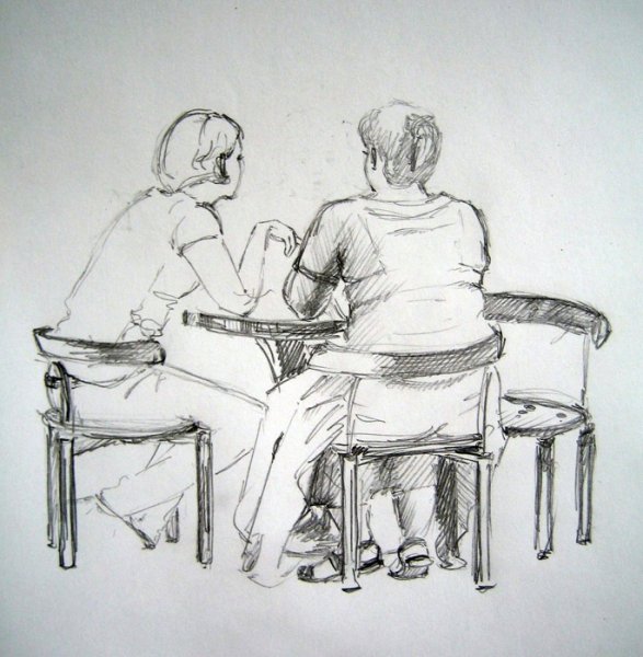 Зарисовки интерьера карандашом