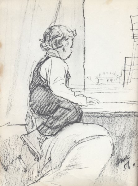 Зарисовка фигуры человека в интерьере