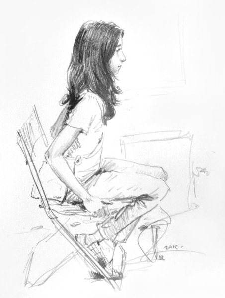 Зарисовки интерьера карандашом