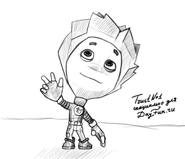 Фиксики рисунок карандашом