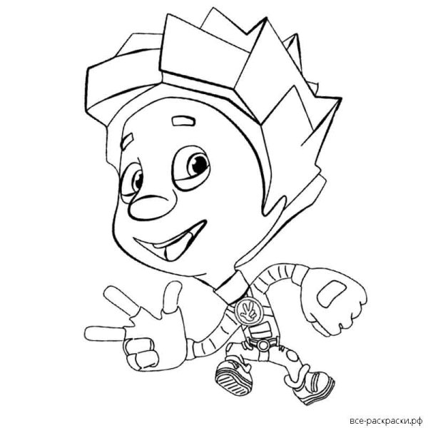 Раскраска Фиксики Нолик