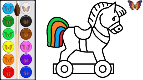 Схема рисования лошади для детей