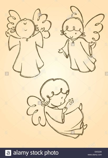 Рисунок ангела с крыльями для детей