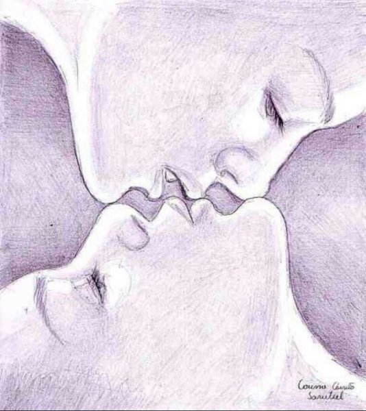 Поцелуй рисунок