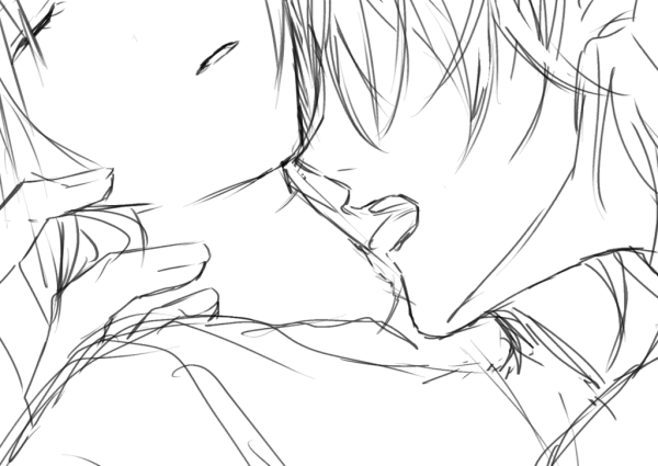 Поцелуй в шею арт