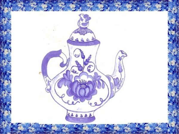 Композиция гжельской росписи