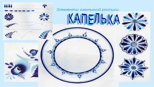 Гжель элементы росписи для детей