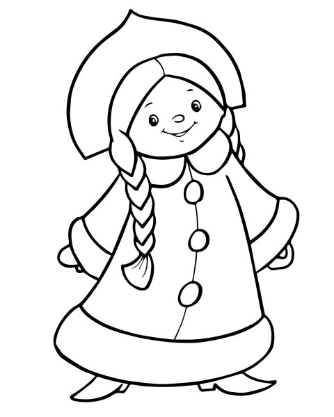 Снегурочка раскраска для детей