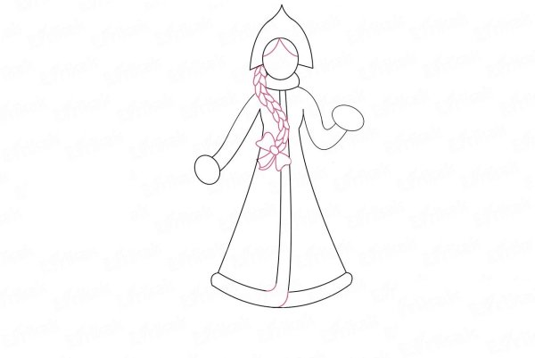 Поэтапное рисование Снегурочки
