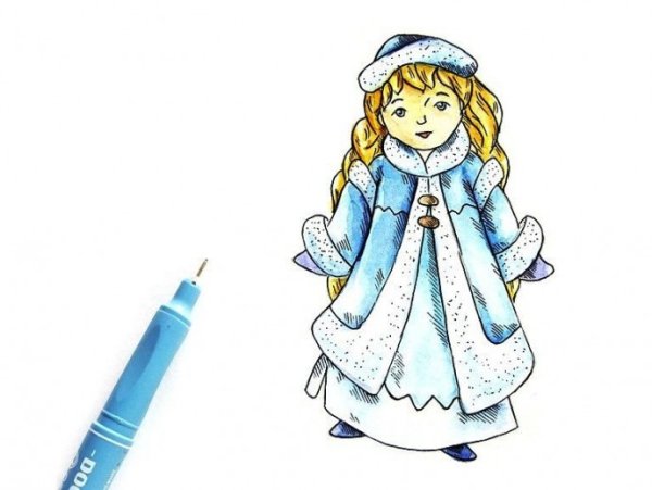 Снегурочка рисунок раскраска