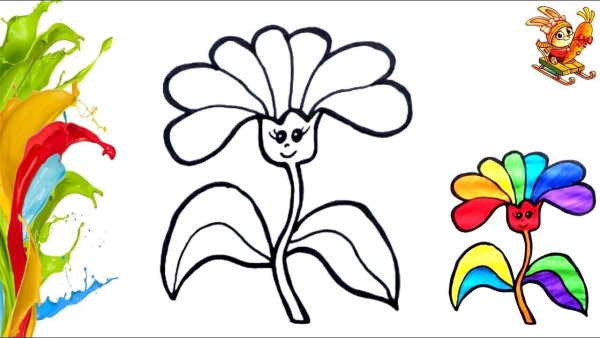 Котик фломастерами детям