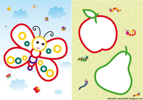 Раскраска по образцу для малышей
