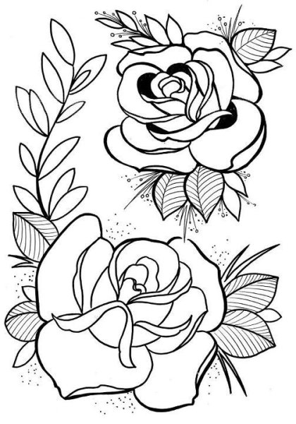 Роза раскраска