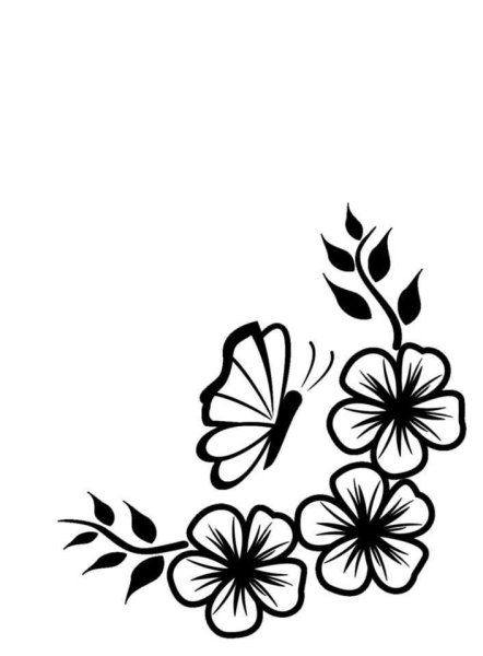 Цветы черно белые для выжигания