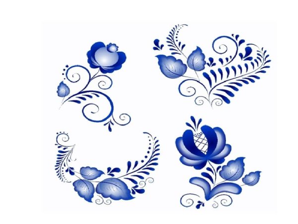 Элементы росписи Гжель для дошкольников