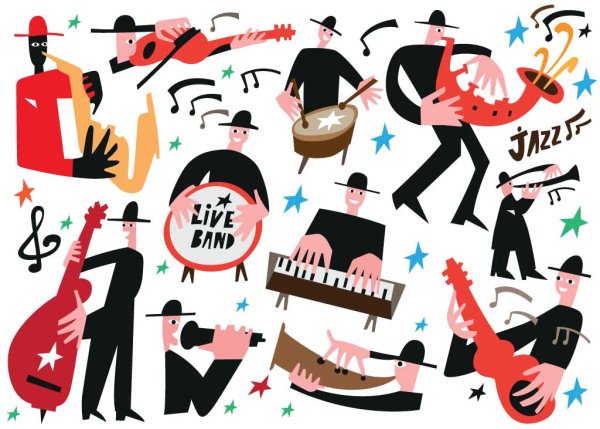 Джаз для детей вектор картинки