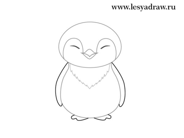 Рисунок пингвиненка карандашом