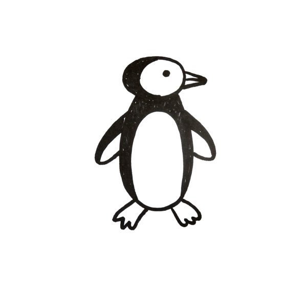 Пингвин карандашом