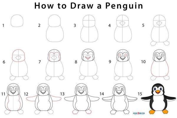 Поэтапное рисование пингвина 2 класс