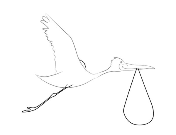 Аист карандашом