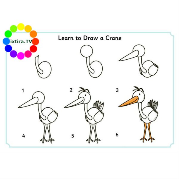 Журавль рисунок