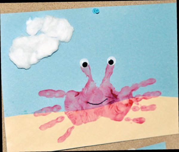 Рисование ангелочков ладошками