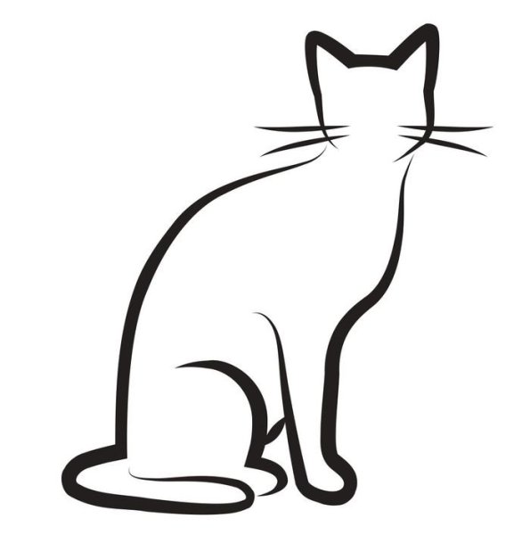 Контур кошки для рисования