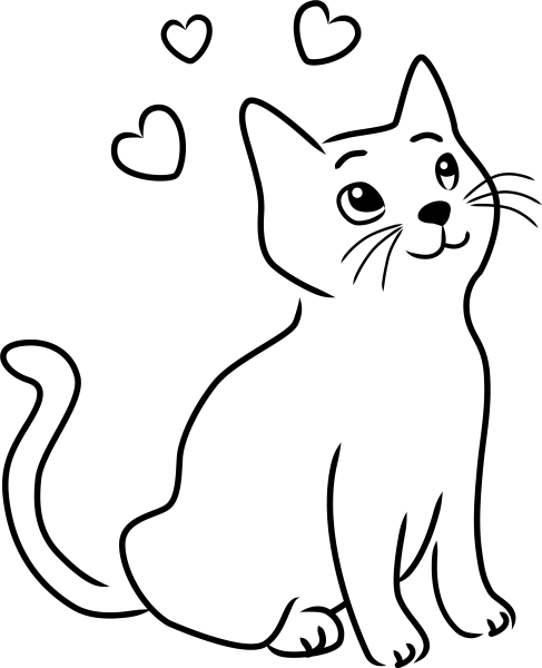 Тату очертание кошки
