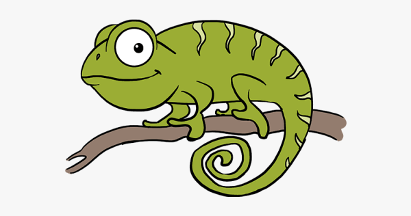 Смешной хамелеон нарисованный