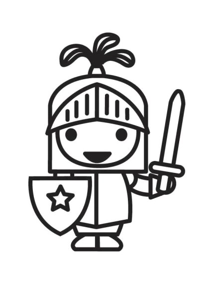 Раскраска рыцарь для детей