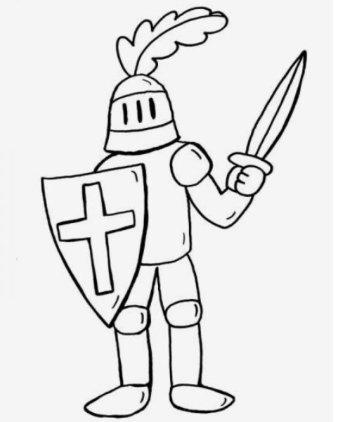 Раскраска рыцарь для детей