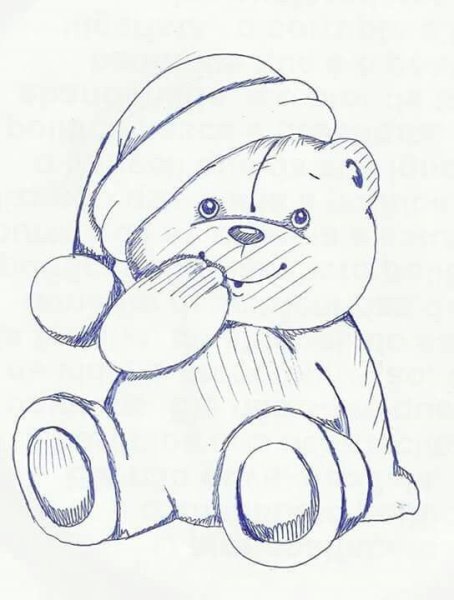 Мишка Тедди пошаговое рисование