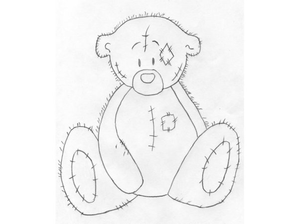 Мишка рисунок карандашом