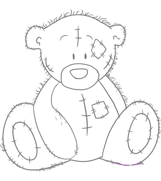 Поэтапное рисование плюшевого медведя